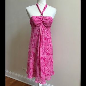 Lilly Pulitzer Pink Silk Halter Dress